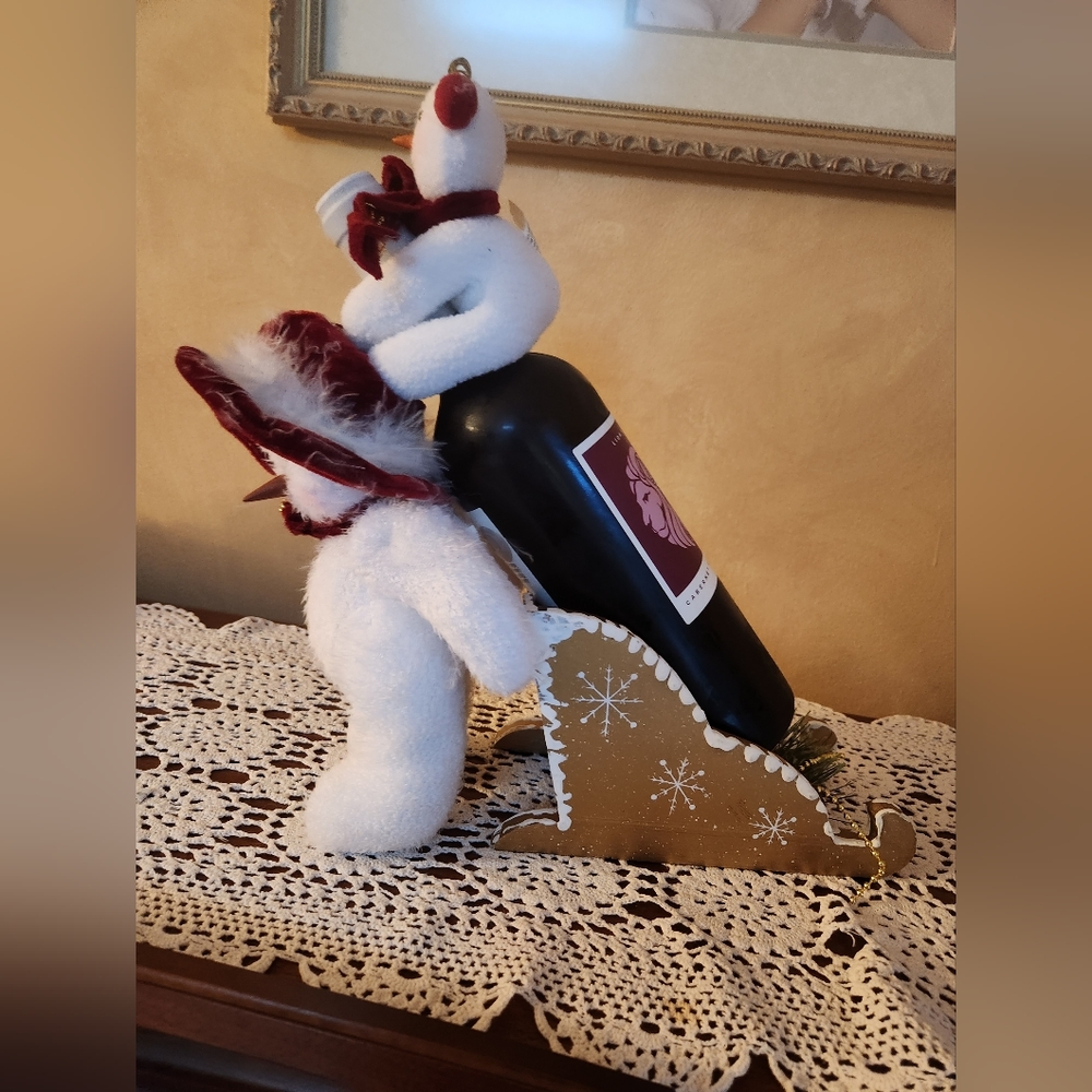NWOT Snowman wine holder